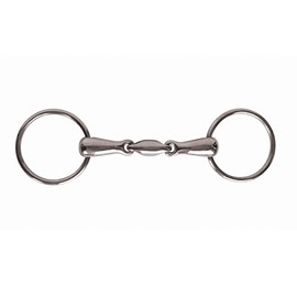 JP Korsteel Stainless Steel Oval Link Loose Ring Snaffle Bit, 6"