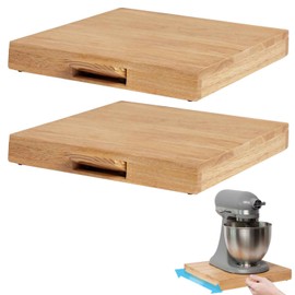 IMPRESA Wood Appliance Slider Tray - Pull-Out Coffee Maker Slider - Space-Saving Sliding Tray for Coffee Bar Accessories - Kitchen Countertop Appliance Pullout for Easy Access - Pack of 2, Rectangular