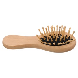FRCOLOR Mini Wooden Hair Brush Wooden Bristles Portable Detangling Comb for Scalp Massage for Women Men and Boys and Girls Travel Relaxing