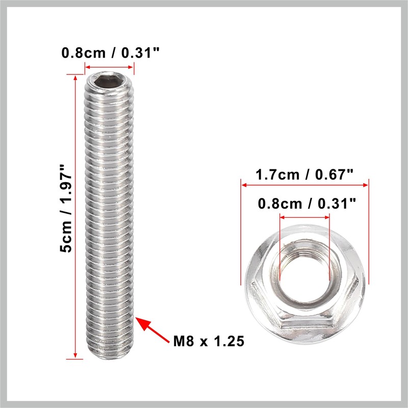 RATCHROLL 16pcs Stainless Steel Exhaust Manifold Bolt Stud Hardware for