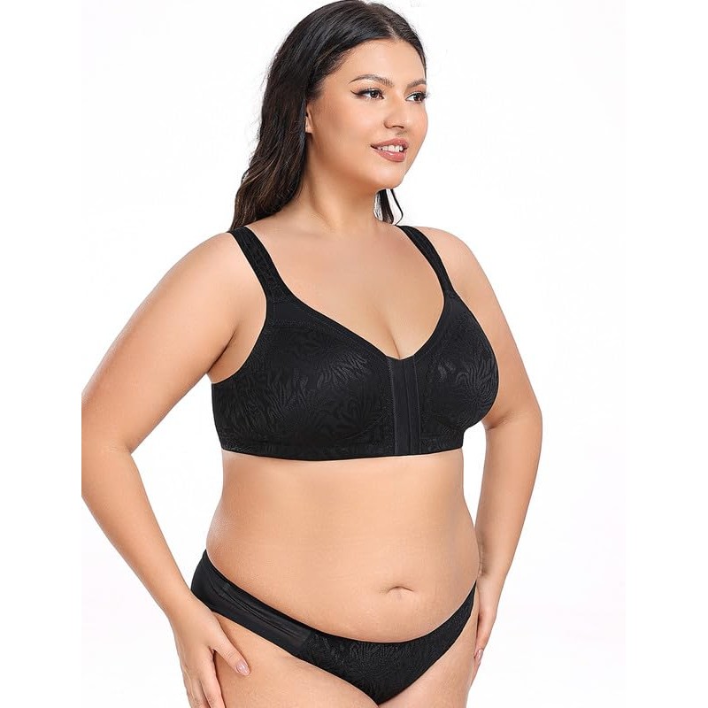 WingsLove Front Fastening Bras for Women Minimizer Wireless Non Padded