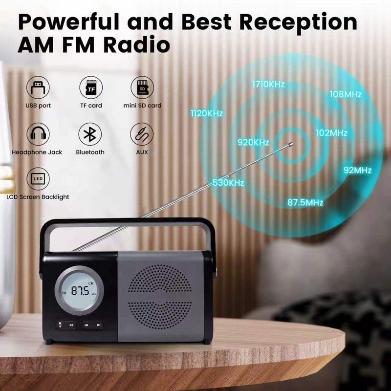 ottosing AM FM Portable Radio Bluetooth Speaker for Seniors