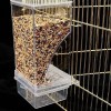 Bird Cage Feeder Parakeet transparent Canary Finch Automatic No Mess