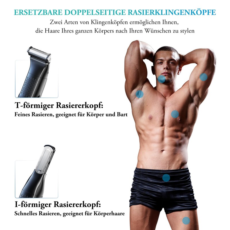 kensen Men's Shaving Head for Intimate Shaver, T-Shaped Replaceable Shaving