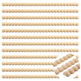 Nuanchu Decorative Beaded Wood Trim Half Wooden Beads Trim Molding 15. 75 Inch Unfinished 3D Decorative Bead Pearl Wood Molding Cute DIY for Home Wall Cabinet Shelf Window Door(20 mm)
