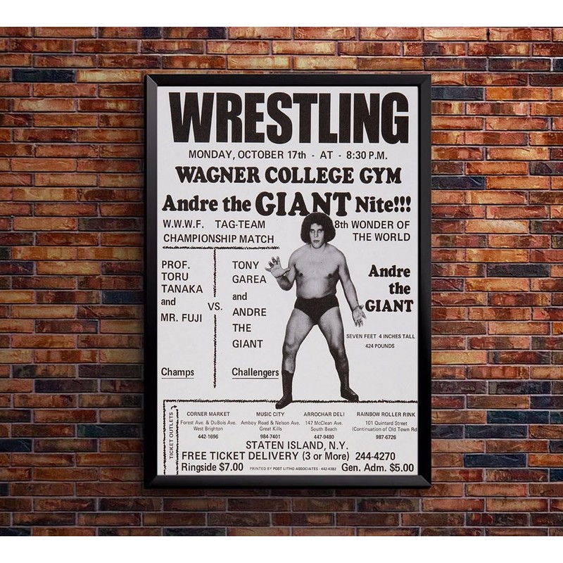 Andre The Giant - 1970s - Vintage Wrestling Poster-24 x