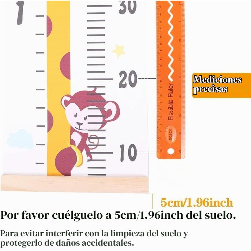 Tabla de Crecimiento para Niños, Tabla de Altura con Ganchos,
