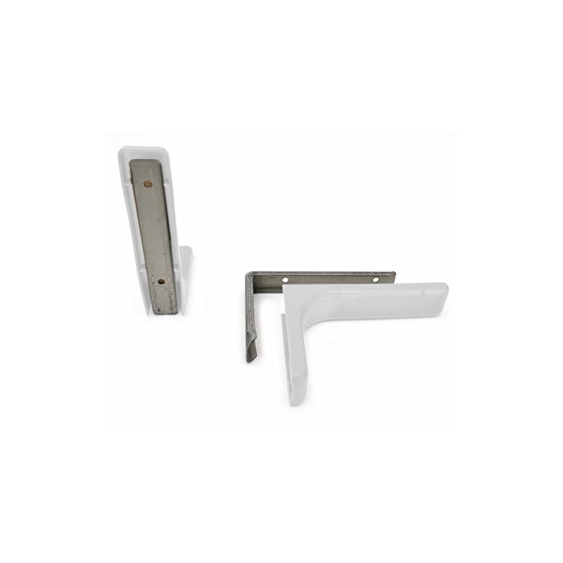 Shelf Support Brackets with Covers 240mm Invisible/Concealed Fixings White