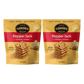 Sonoma Creamery - Cheese Crisps, Pepper Jack, 10 Oz (2 Count) | Savory Snack Cracker | High Protein | Low Carb | Gluten Free | Wheat Free