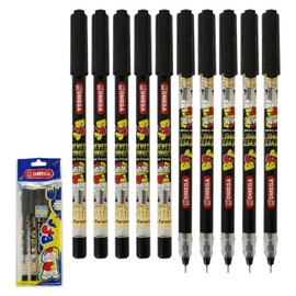 Ballpoint Pens, OBFF Stick Biro Pens, 0.7mm Fine Tip, BLACK, Pack of 10, Smooth Ink Flow, Comfort Grip, Ideal For School Office Home Use, iVAIDEX Black Ball Pen