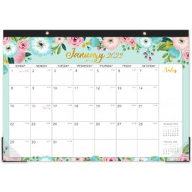 2022-2023 Desk Calendar - 18 Monthly Desk/Wall Calendar 2-in-1,16.8" x 12", July 2022 - December 2023, Thick Paper with Corner Protectors, Large Ruled Blocks - Floral