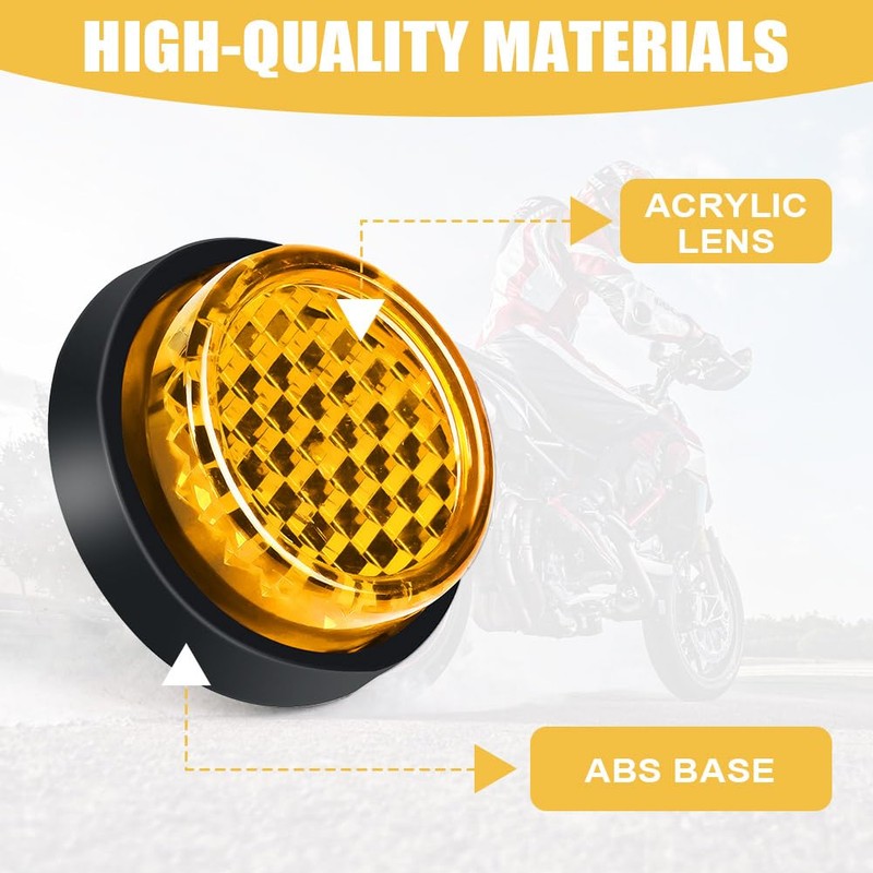 AYBUY 6Pcs Round Motorcycle Reflectors, Stick-on Safety Reflectors, 24mm Mini