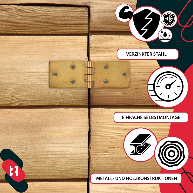 KOTARBAU Box Hinge 100 x 35 mm Pack of 10