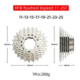 CYSKY Bicycle Cassette 8-Speed 11-25T Sprocket Compatible with Shimano Sram Sunrace, Suitable for Mountain Bike, Road Bike, MTB (11-25T)