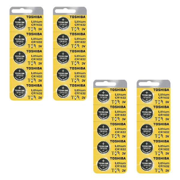 Toshiba CR1632 Battery 3V Lithium Coin Cell (20 Batteries)
