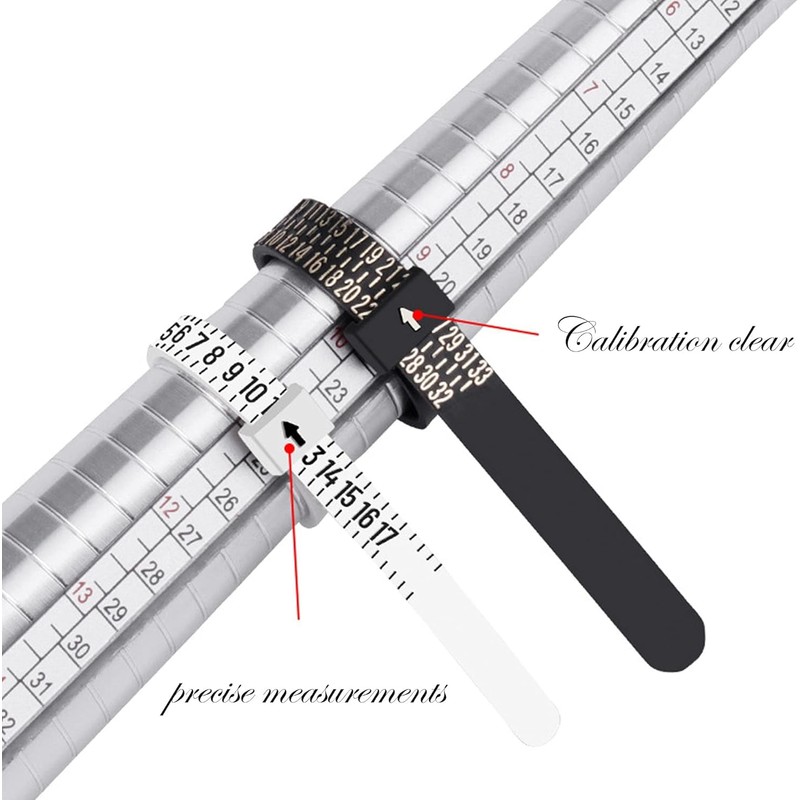 DPWOUM 4PCS 1-17 USA Plastic Ring Sizer Measuring Set Gauge