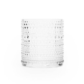 IMPULSE! Borda Votive Clear Bubble Textured Glass Votive, Set of 6- Ideal for Candle Votive, Tealight Holder, Flower Vase, Home Decor, 2.9" D x 3.15" H