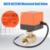 Electric Motorized Ball Valve, AC 220V G3/4" DN20 2 Way