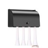 4-Slot Stainless Steel Toothbrush Holder with Cover - Wall Mounted,