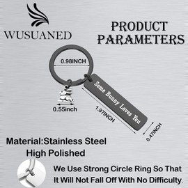 WUSUANED Cute Rabbit Keychain Bunny Love Keychain Easter Gift For Rabbit Lover Family Best Friends