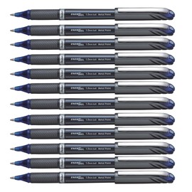 Pentel EnerGel Plus 1.0mm Rollerball - Blue Ink, (Pack of 12 Pens)