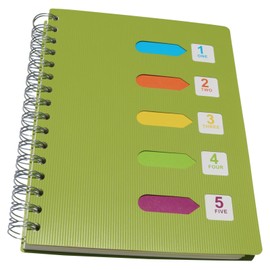 YOOFUN Spiral Notebook 5 Subject Notebook Spiral Lined Notebook with Dividers Tags 260 Pages Journal Notebooks for School,Notebooks for Work, School Supplies,Office Supplies,8.7 x 6.5in