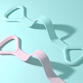 Retone Yoga Stretch Belt for Women, Plastic Stretch Rope Assistant 8-Shape Tension Device Free Size/Light Pink (Custom 100 Start) 10ea