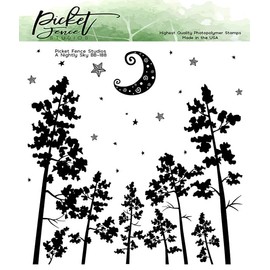 Picket Fence Studios - A Nightly Sky 6x6 - Clear Stamps for Card Making - Photopolymer Craft Stamps - Craft Stamp Sets for Journaling & Scrapbooking