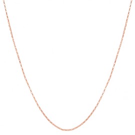 Kooljewelry 14k Rose Gold 0.7 mm Long Box Chain Necklace (18 inch)
