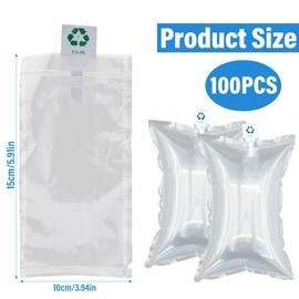 WUSJCOF Pack of 100 Air Cushion Filling Material Package Air Bags Cushion Material Air Cushions for Transport Packaging Shockproof for No Opening Filling (10 x 20 cm)