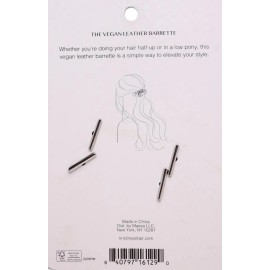 Kristen Ess Kristin Ess Women's, The Vegan Black Leather Barrette Hair Clip