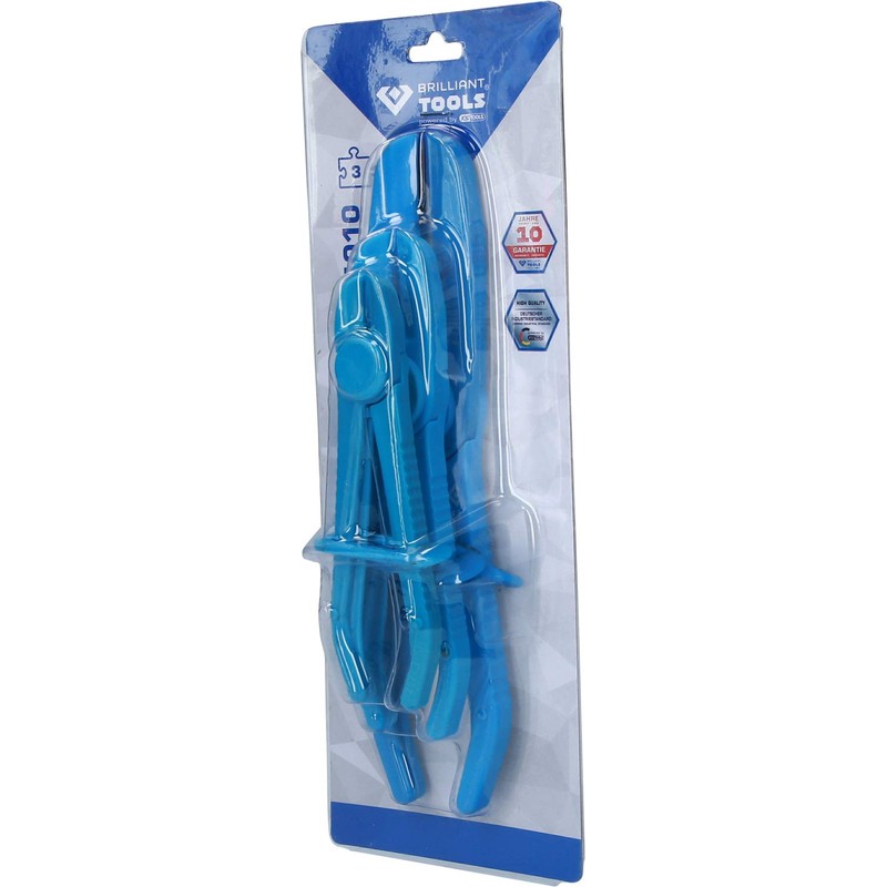 BRILLIANT TOOLS BT521010 Hose Clamp Pliers Set, Straight, 3-Piece [Powered