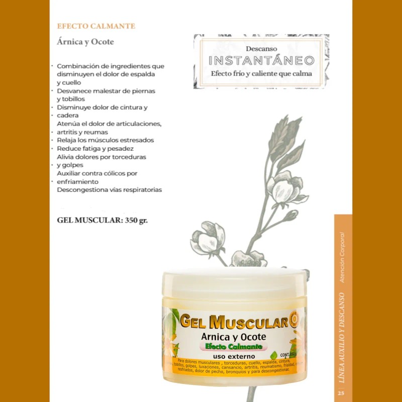 Gel Muscular Calmante Árnica & Ocote 350gr Florigan® 3 Pzas