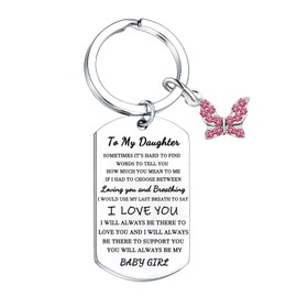 Daughter Keychain Gift from Dad Mum Graduation Gifts for Daughter To My Daughter Gifts Christmas Birthday Gift for Daughter
