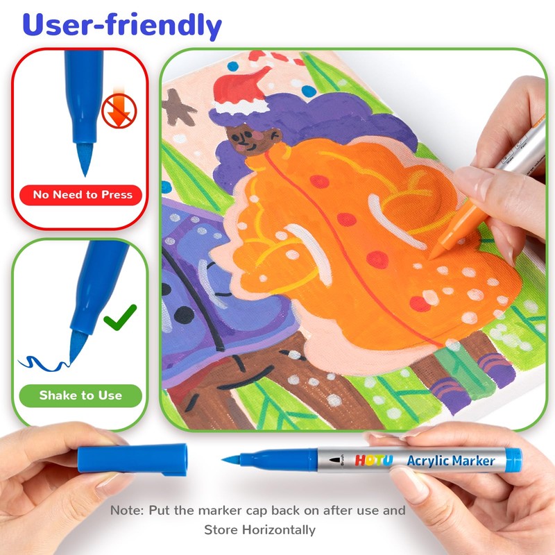 HOTU Acrylic Pens Professional Set 18 Colours Waterproof (6.6 g