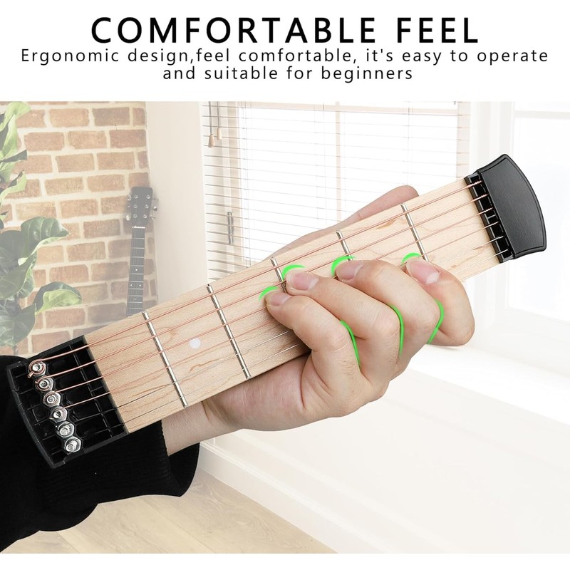 Zodazoqa 6 Fret Portable Left Hand Pocket Guitar Practice Tool