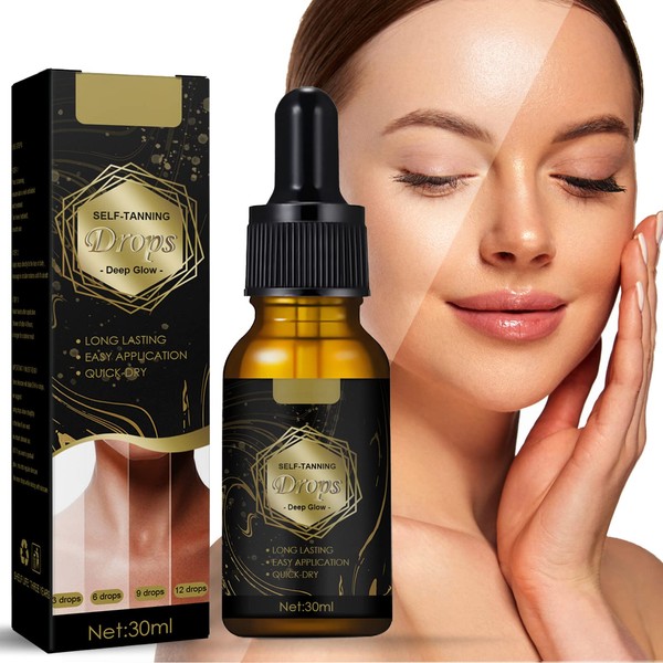 Self-Tanner Self-Tanning Drops, Instant Face Self-Tanning Drops for Face and Body, Natural Tan, Cruelty Free and Vegan, 30 ml
