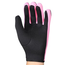 CHEOTIME 1 Pair Diving Gloves, 1.5mm Neoprene Gloves Thermal Anti-Slip Wetsuit Gloves for Men Women Diving Snorkeling Swimming Surfing Sailing Kayaking(S-Black Pink)