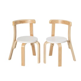 Swegrow Wooden Kids Chair, Toddler Chair for Table, Kids Stackable Chair, Kids Wooden Furniture for Family/Playroom/Classroom（2-Pack-White）