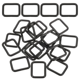 sourcing map 18Pcs Metal Rectangle Ring Buckles, 4/5" x 2" Square Strap, Black