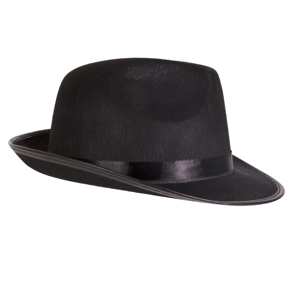 Kangaroo Black Fedora Hats for Men & Women Unisex - Felt Gangster Hat for Gangster Costume Men - Fedora Mens Hat - Classic Gentlemen Fedora Hat Mens