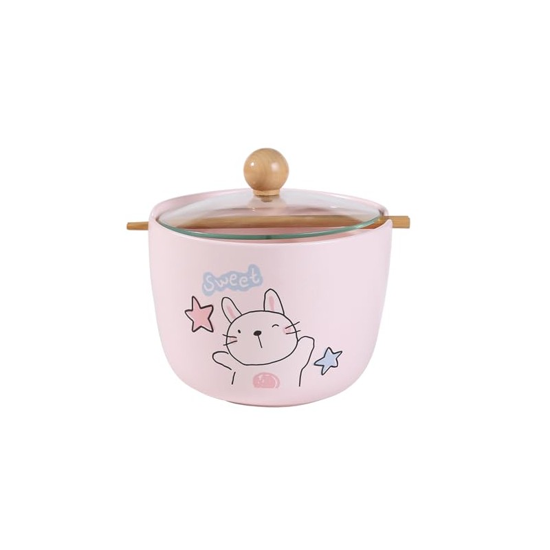 Urban Tokyo Porcelain Ramen Noodle Bowl with Glass Lid 26