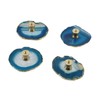 Wealrit 4 Pcs Agate Knobs Brass Cabinet Drawer Knobs Home