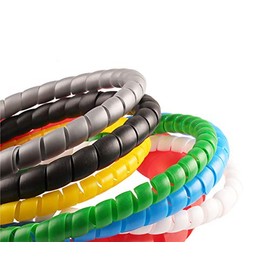 Powertool Cable Tidy Kit 8mm Spiral Cable Management System for TV Computer Cable Home or Office (Grey - 5m)