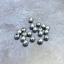 Pearl Beads,300 Pcs Craft Beads Loose Pearls 8mm Round Spacer Beads for Earring Bracelet Necklace Key Chains Jewelry DIY Craft Making,Decoration and Vase Filler (8mm, Silver Gray)
