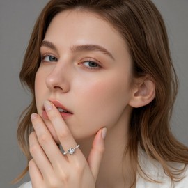 PCY 14K Gold Plated Rings,Pearl Edition Gold Rings for Women,Luxury Rings for Women,Pearl Edition Promise Eternity Gold Rings to Wear Daily. (14K White Gold Plated, 11.5)