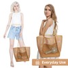 KALIDI Beach Mesh Tote Bag, Casual Tote Grocery Bag Hobo