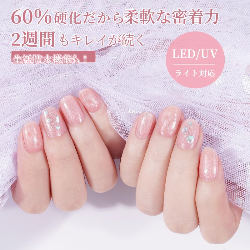 DANNI&TONI Ref.2497 Gel Nail Seals, Sakura, Transparent, Hardening Type, Spring