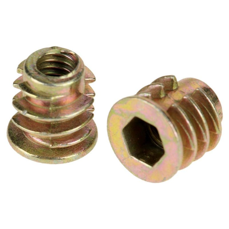 50pcs M4*8mm Screw-in Nut Threaded Insert Nuts Hex Socket Drive