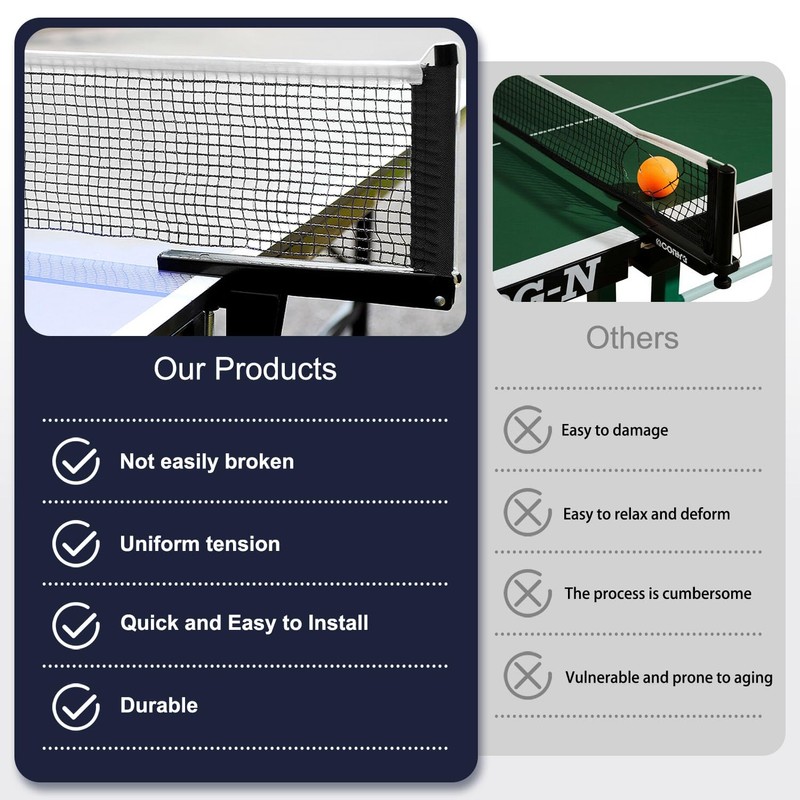 Aisikoo Table Tennis Net 1.75 m - Portable Table Tennis